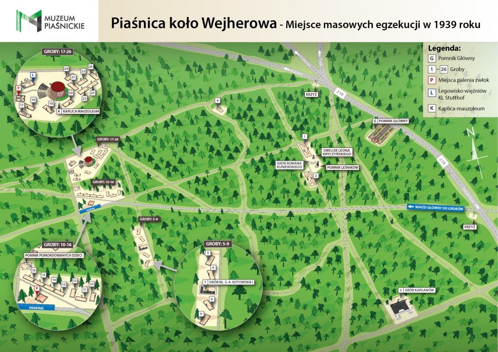 Mapa sytuacyjna Piaśnicy koło Wejherowa