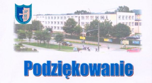 podziękowanie za udostępnienie materiałów
